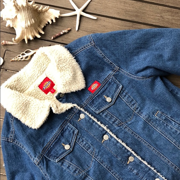 🌴🌼DICKIES- Faux Shearling Lined Denim Jacket🌼🌴 - Picture 5 of 12